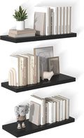 12 Inch Deep Floating Shelves for Wall 3 Pack Floating Shelfs Large Storage Space Wall Decor Display Shelf for Bathroom Living Room Bedroom Kitchen 30" W x 12" D x 1.2" H Black