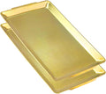15.8" x 9.5" Large Serving Platters Set of 2, Stainless Steel Heavy-Duty Large Serving Trays, Gold Rectangular Plates for Food, Fruit, Party, Wedding, Christmas, Chip and Scratch Resistant