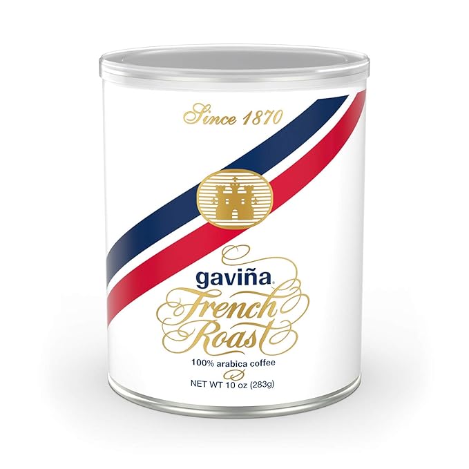 Café Gaviña French Roast Ground Coffee, Rich Dark Roast Blend, 10 oz Can