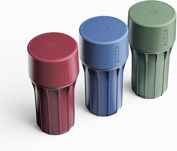 Staze Preserve Vacuum Sealed Storage Jars (148ml) | Patented Smell Proof Containers | Herb Storage & Food Storage Container with Protection - (MIDNIGHT TRIO)