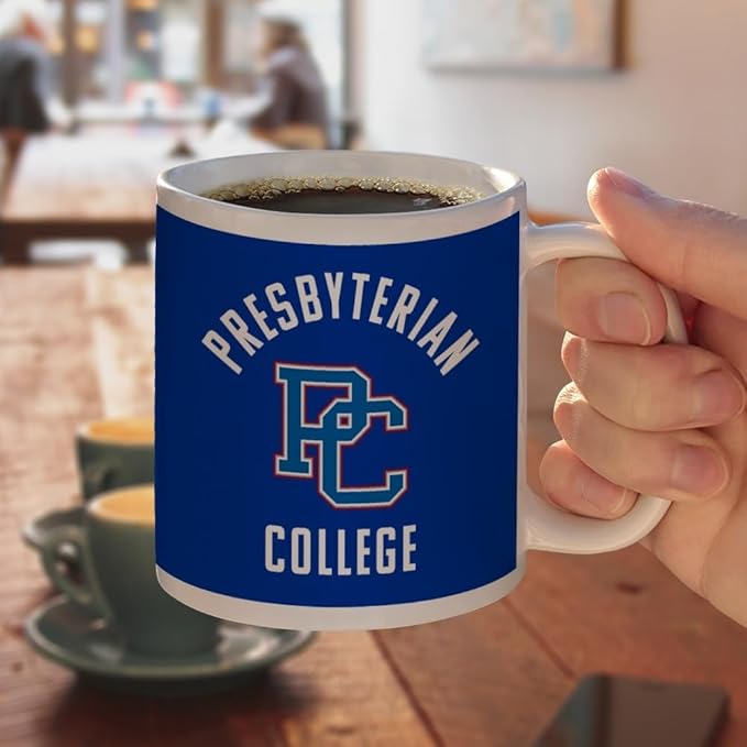 Presbyterian College Blue Hose Logo Ceramic Coffee Mug, Novelty Gift Mugs for Coffee, Tea and Hot Drinks, 11oz, White