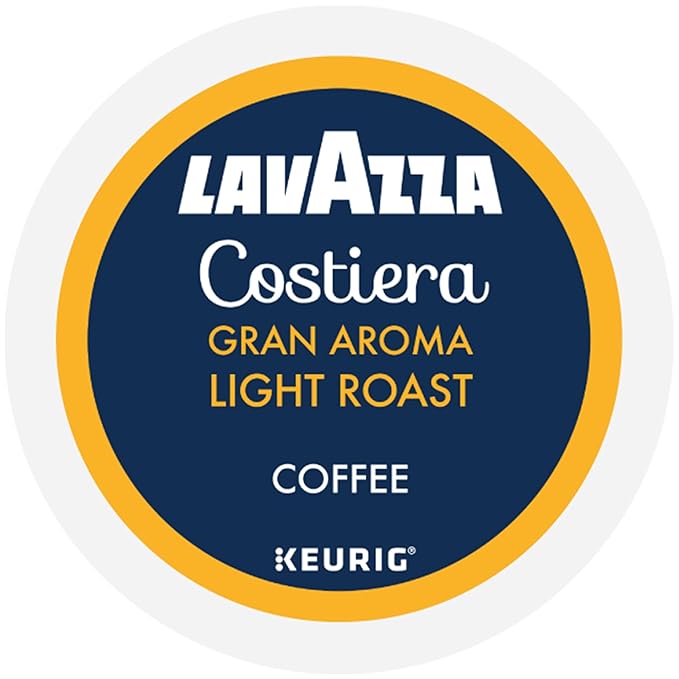 Lavazza Costiera Gran Aroma, Single Serve Keurig K-Cup Pods, Light Roast Coffee, 40-Count Box