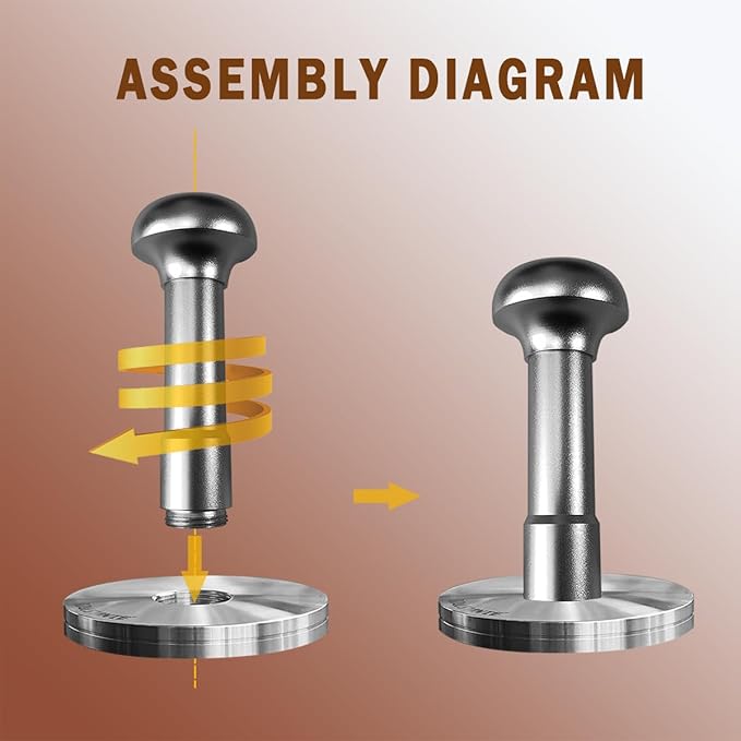 53.3mm Espresso Tamper - Premium Barista Coffee Tamper with Aluminum Handle and Stainless Steel Base, Compatible with Breville Barista Express 54mm Portafilter Basket (Silver)
