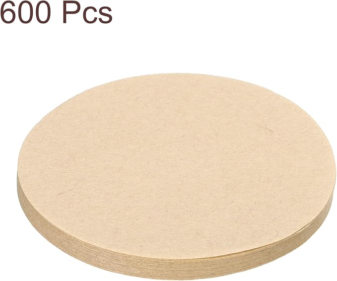uxcell 600Pcs Coffee Filters, 70mm Disposable Round Paper Filter Natural for Home Office Use and Drip Coffee Maker