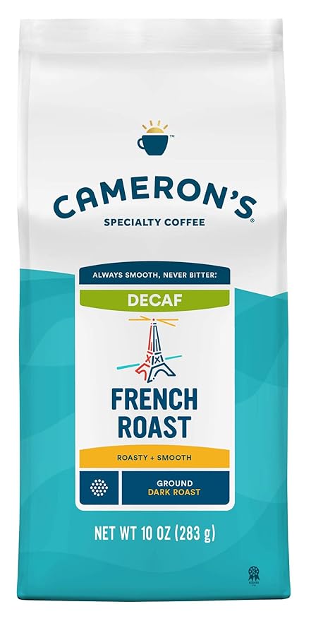 Cameron's Coffee Roasted Ground Coffee Bag, Decaf French Roast, 10 Ounce, Pack of 6 - NEW