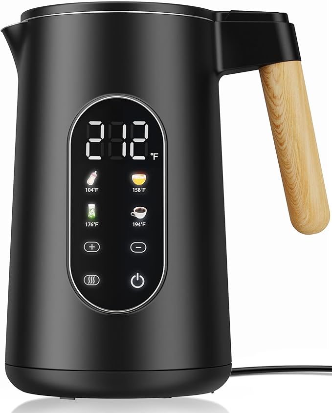 1.7L Electric Kettle with 4 Temperature Presets, Digital Display, Water Boiler with 304 Stainless Steel, Electric Tea Kettle Temperature Control