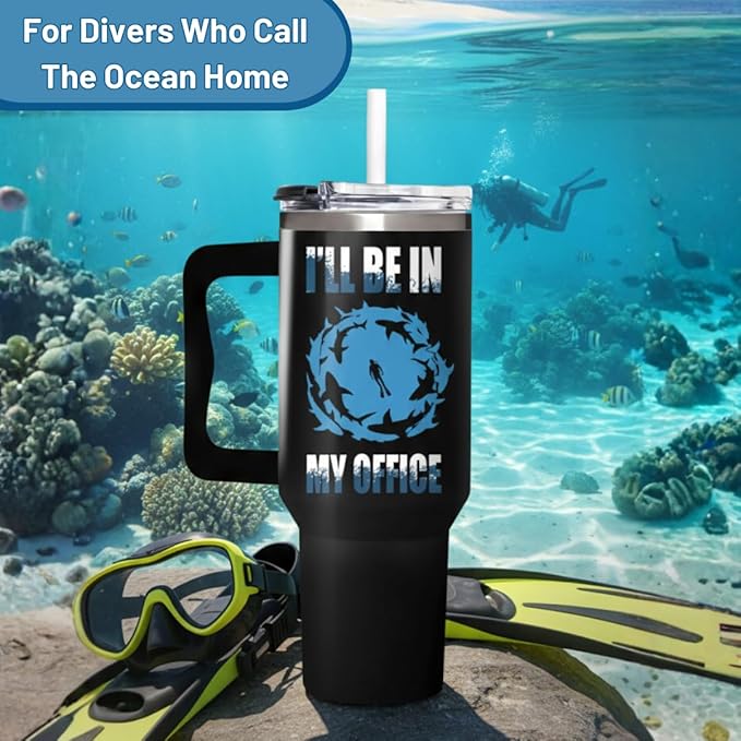 Scuba Diving Gifts for Men Women, Scuba Diving Gifts for Him Her 40oz Tumbler with Handle, Unique Gift for Divers Instructor, Gift for Birthday Christmas, Fathers Day Mothers Day
