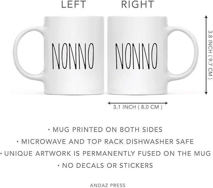 Andaz Press Simple Rustic Farmhouse Kitchen Decor 11oz. Ceramic Coffee Tea Mug Gift, Nonno, 1-Pack, Birthday Christmas Gift Ideas for Family, Friends