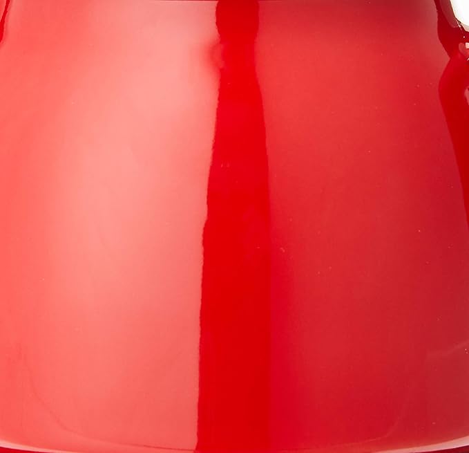 FORLIFE Bell Ceramic Teapot with Basket Infuser, 16-Ounce/470ml, Red