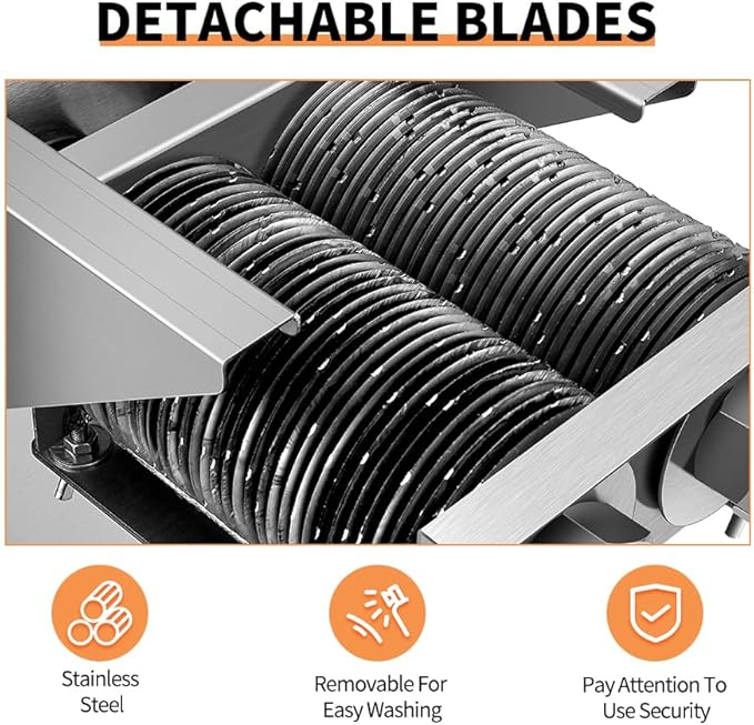 BOOROS Commercial Meat Cutter Machine 750W Electric Vertical Stainless Steel Meat Slicer 130L Commercial Meat Cutting Machine,1100lb/h,Equipped with 3mm Blade for Kitchen,Restaurants,Supermarket 110V