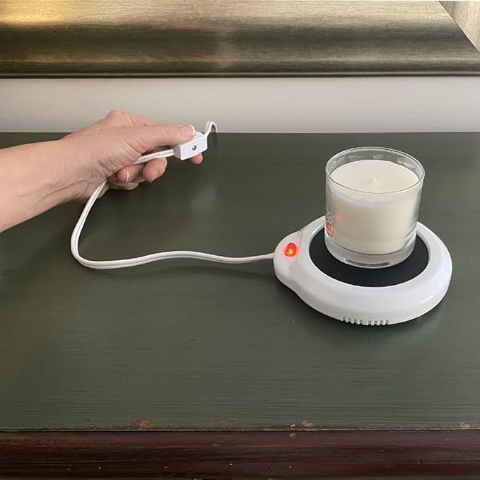 Evelots Electric Desk Cup Warmer - Candle Warming Plate - Coffee Mug Heater - Also Great for Hot Tea, Hot Chocolate, Soup, Scented Candles - On/Off Indicator Light