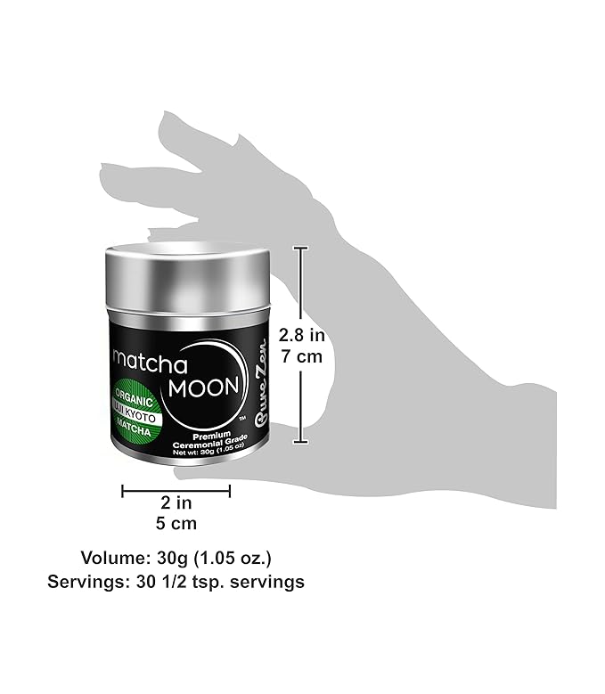 Matcha Moon Pure Zen - Premium USDA Organic Ceremonial Grade Matcha Green Tea Powder, 30g Tin - Uji Kyoto Sourced, First Harvest, Traditional Japanese Tea
