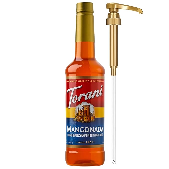 Torani Mangonada Syrup, Flavoring for Iced Tea, Lemonade, Sodas, and Cocktails, Pump Included, 25.4 Fl Oz