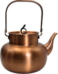 YJX Pure Copper Tea Kettle For Stovetop, Chinese Style Non-Coating Teapot with Stainless Steel Tea Ball For Loose Tea, Solid Tea Pot (1600ml)