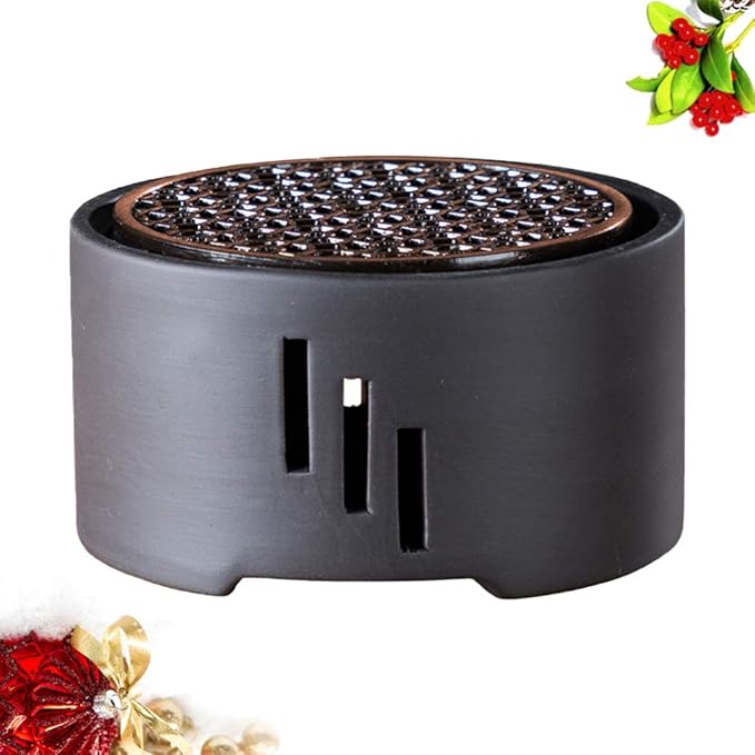 Cabilock Ceramic Tea Warmer with Candle Stand and Mat 4.5 Inch Compact Teapot Heater for Home Cafe Milk Warmer and Office Use