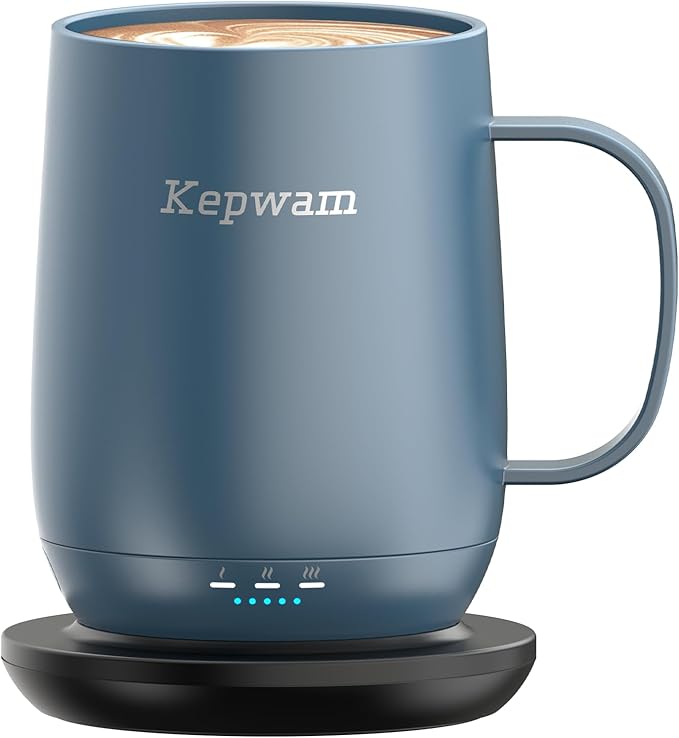 Self Heating Coffee Mug T2, 16oz Smart Heated Coffee Mug, 150 Min Battery Life - Hot up to 149℉ Temperature Control Coffee Mug Warmer, Gifts for Dad Mom (No APP)