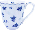 14oz Bone China Coffee Mug Floral Bone Mug Cute Coffee Mug Teacup for Women Mom Friend (blue floral)