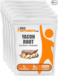 BulkSupplements.com Yacon Root Extract Powder - Sugar Substitute, Natural Fiber Sweetener - Gluten Free, 1g per Serving, 1kg (2.2 lbs) (Pack of 5)