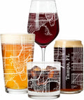 Blue Ridge Mountain Gifts - Tampa Souvenir - Florida Glassware Gift, Etched City Map, Laser Engraved and Dishwasher Safe