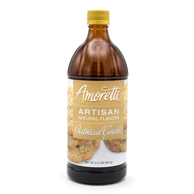 Amoretti - Natural Oatmeal Cookie Artisan Flavor Paste, 8 oz, Perfect For Ice Cream, Beverages, Cakes, and more, Preservative Free, Vegan, Gluten Free, No Artificial Sweeteners, Highly Concentrated