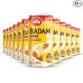 MTR Badam Drink, Ready-to-Drink - Authentic Indian Almond Milk Beverage, Real Bits of Almond & Saffron, No Added Preservatives, No Added Artificial Flavors & Colors, Gluten-Free, Refreshing Drink, Perfect for Anytime Refreshment, Pack of 12