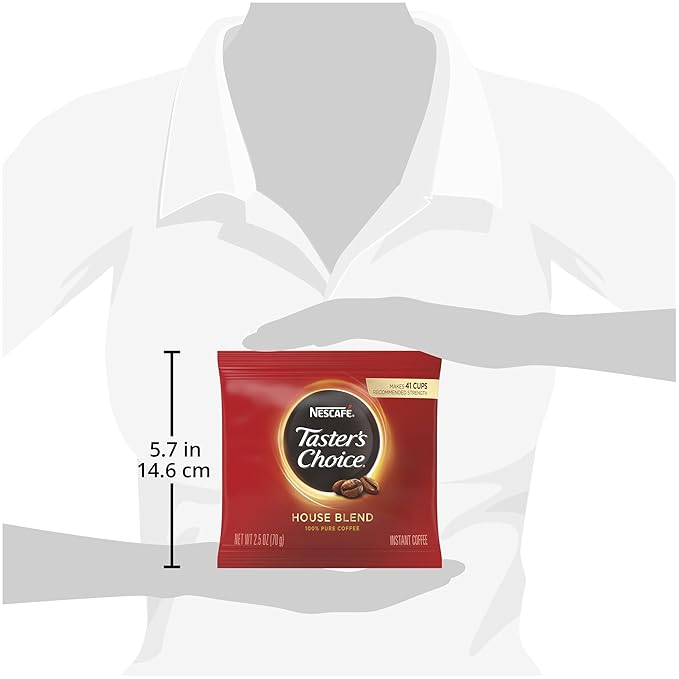Nescafe Instant Coffee, Ground Coffee, Light Roast, Tasters Choice, 2.5 oz Pouch (Pack of 24)