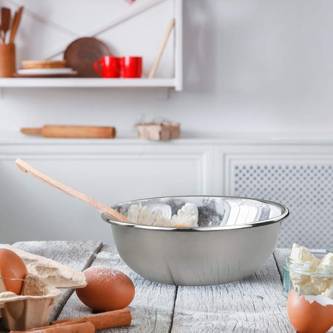 4 Packs Stainless Steel Mixing Bowls, Nesting Metal Bowls for Cooking and Serving (9.6"x3.5")