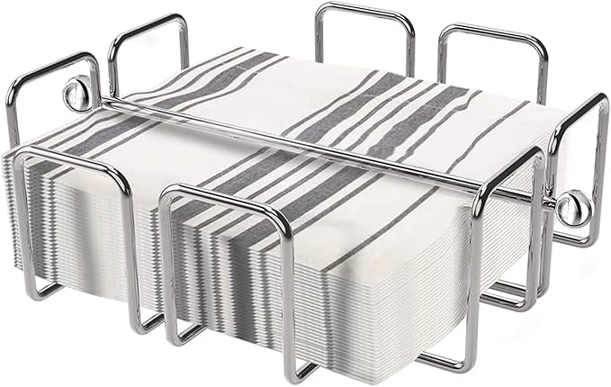 Flat Napkin Holder for Table-Kitchen Napkin Dispenser Serviette Holder Kitchen & Dining Room Décor, Decorative Clear Cocktail Napkin Kitchen Décor Napkin Holder for Dining Table