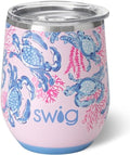 Swig Life 12oz Wine Tumbler with Lid, Stainless Steel, Dishwasher Safe, Portable, Triple Insulated Wine Tumbler (Get Crackin)