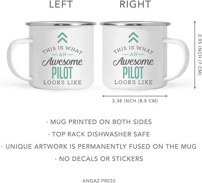 Andaz Press 11oz. Stainless Steel Campfire Coffee Mug Gift, This is What an Awesome Pilot Looks Like, 1-Pack, Birthday Gift Ideas Coworker Him Her, Includes Gift Box