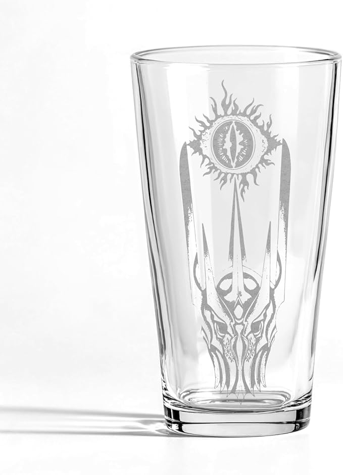 EYE OF SAURON Engraved 16oz Pint Glass | Inspired by Tolkien Power Ring and Middle Earth | Great Christmas Gift Idea | Unique Elvish Fantasy Wizard Fantasy Decor!