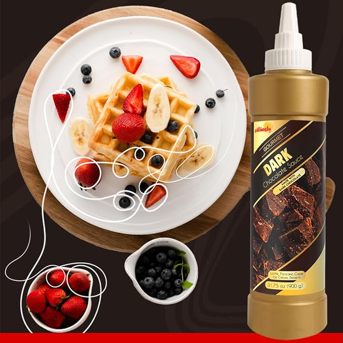 Gulluoglu Topping Sauce – Dark Chocolate Dessert Sauce, 30.42 fl oz 900g | Squueze Bottle | Perfect for Ice Cream, Cakes & Coffee, Topping (3 pack, Dark Chocolate)