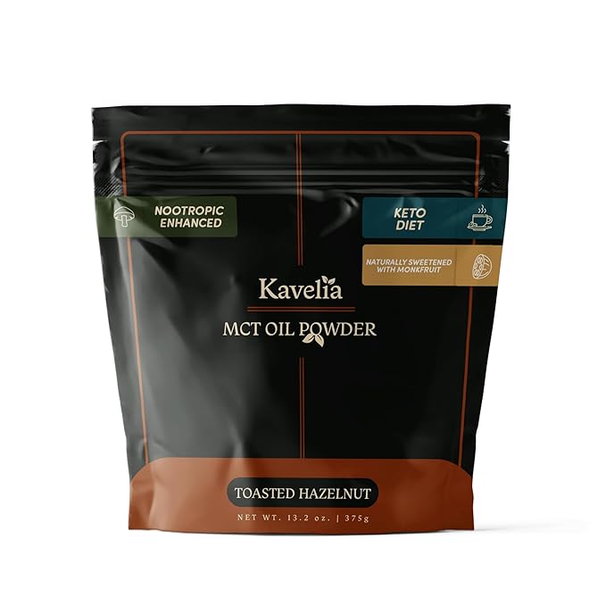 MCT Oil Powder Coffee Creamer - Stevia Free (Regular, Hazelnut)