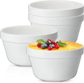 4 Pieces Ceramic 1 Qt Pudding Basins White 6.5 Inch Christmas Pudding Mold Bowls for Steaming Ovenproof Durable and Sturdy Porcelain Steamed Plum Puddings Basin Bowl Easy to Clean