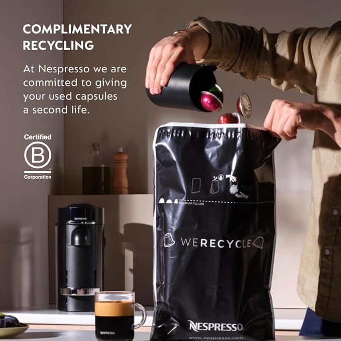 Nespresso Vertuo Pop+ Coffee and Espresso Machine by De'Longhi with Aeroccino Milk Frother, Liquorice Black
