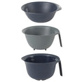 Oster Bluemarine 3 Piece PP Stackable Space-Saving Colander and Mixing Bowl Set