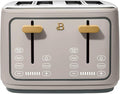 Beautiful 4 Slices Toaster - 7 Shade Settings, Touch Display, Extra-Wide Slots for Bagels, Gluten-Free & Frozen Presets, LED Countdown, Removable Crumb Tray, 1800-watt toasting (Porcini Taupe)
