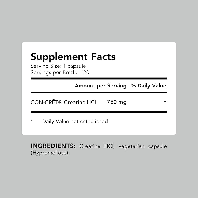 AMANDEAN Creatine HCl Pills. American Made CON-CRET. 120 Capsules. 7X Concentrated vs Monohydrate Powder. No Bloat. Muscle, Energy, Cognitive, Recovery Support for Men & Women. Gluten Free, Non-GMO.