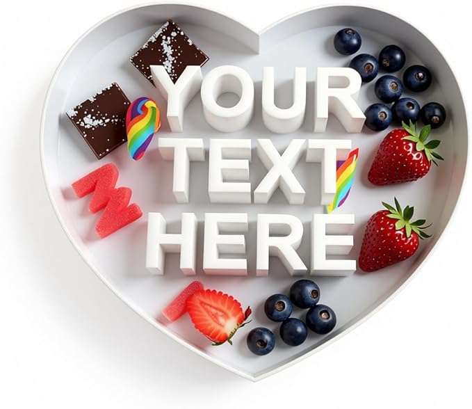 Customazible Heart Shaped Box Form Tray – Reusable Plastic for Treats, Charcuterie Boards, Cake Pops, Candy | Valentine's Day, Parties, Special Occasions - 10" & 13"