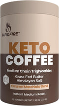 Rapidfire Keto Coffee Instant Coffee Mix, Caramel Macchiato Flavor, 7.93 Ounce (255g), 15 Servings