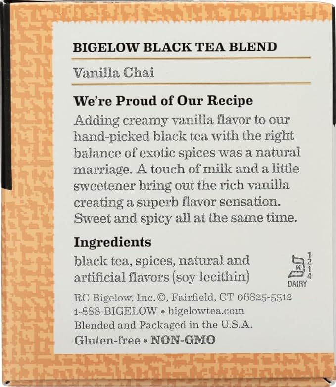 Bigelow Tea Chai Vanilla 20 Bags (Pack of 4)
