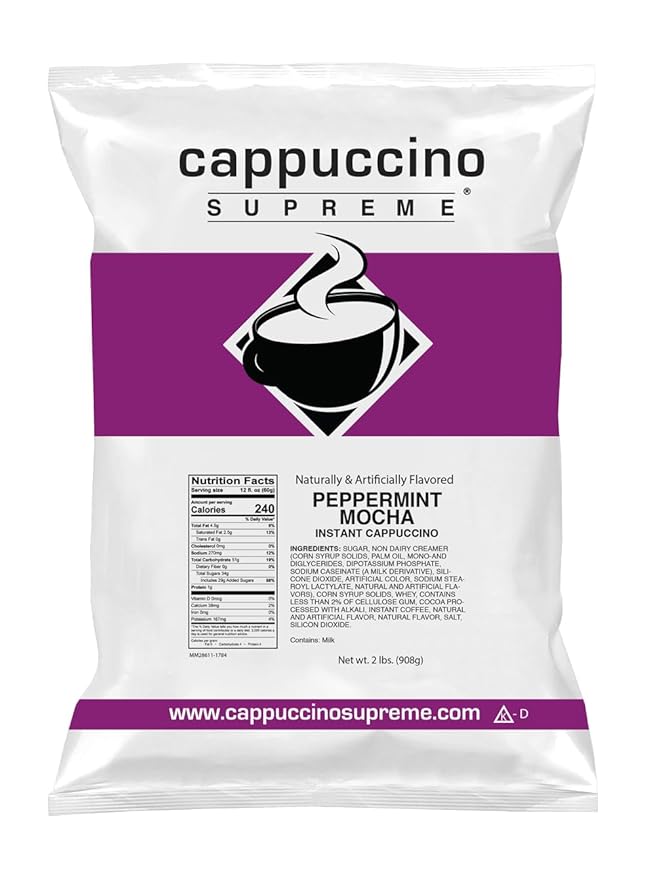 Cappuccino Supreme Peppermint Mocha Instant Cappuccino Mix 6 x 2 lbs