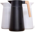 Hastings Collective Thermal Coffee Carafe 68 Oz - Large Stainless Steel Insulated Carafe - 2 Liter Double Walled Vacuum Thermos Coffee and Beverage Dispenser with Tea Infuser and Strainer (Black)