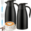 70Oz Thermal Coffee Carafe for keeping hot, Airpot Insulated Carafe Stainless Steel Thermal Pot for Coffee, (black+black)