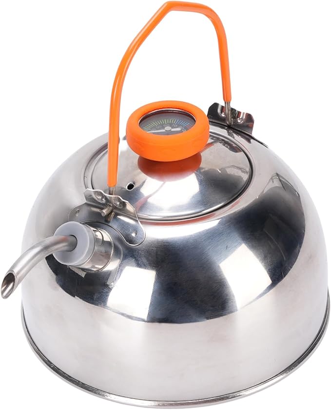 0.8L Camping Kettle with Thermometer, Lightweight Teapot Outdoor Camping Coffee Pot Tea Kettle for Boiling Water, Portable Camp Tea Pot Cookware for Hiking Backpacking Kitchen