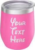 Gifts Inscribed Personalized Wine Tumbler with Lid – Pink Custom Text Engraved Stainless Steel Insulated Mug for Hot & Cold Drinks – Customized Bridesmaid, Wedding, or Birthday Gift