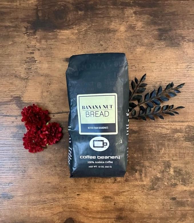 Banana Nut Bread Flavored Coffee, Specialty Arabica Coffee, Medium Roast, 12 ounce, Whole Bean
