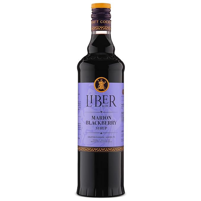 Liber & Co. Marion Blackberry Syrup - Craft Cocktail Mixer with Premium Oregon Marionberries - Perfect for Bramble Cocktails & Margaritas - Makes 50 Drinks (25.4 oz)