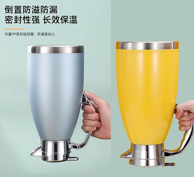 304 Stainless Steel Double-layer Inner Kettle 64oz Large Capacity Suitable for Storing Hot Water, Tea, Coffee, Ice Cubes, etc. Frosted Body Anti-dirty, Water Stains, etc. (Natural Color)