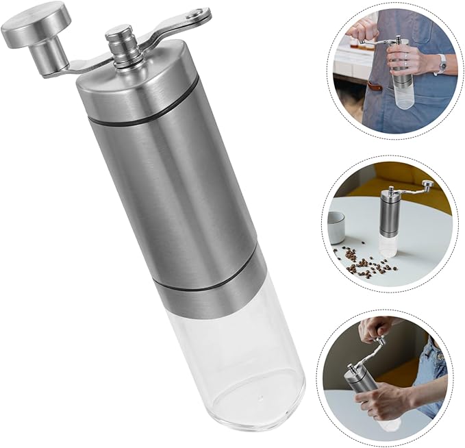 Milisten Manual Coffee Grinder Triangle Handle Stainless Bean Mill Adjustable Grind Size Easy to Use for Home Brewing for Coffee Enthusiasts